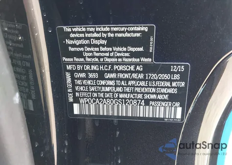 2016 Porsche Boxster Black Edition from USA, damaged, VIN WP0CA2A80GS120874